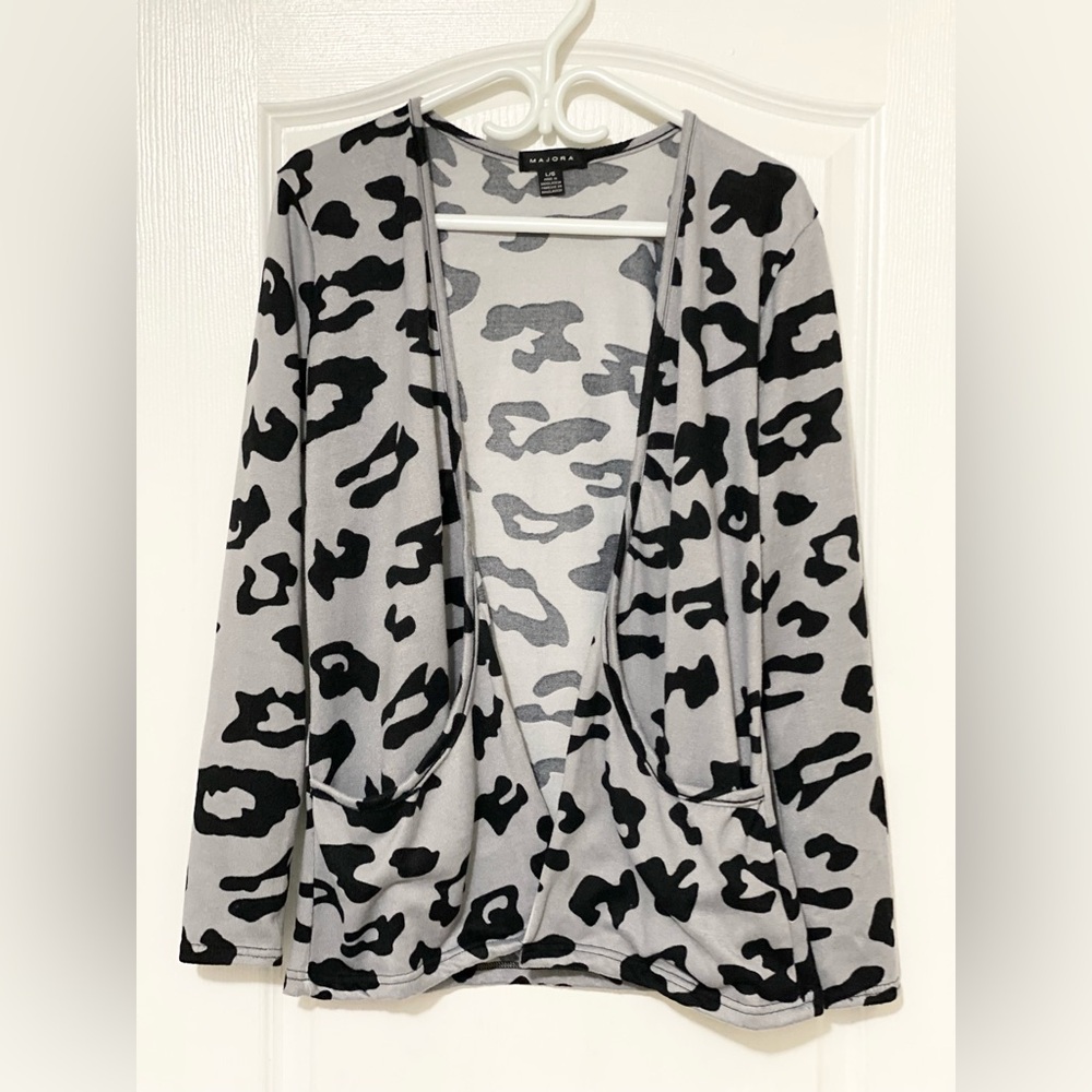 Majora Leopard Print Open Front Cardigan Size L